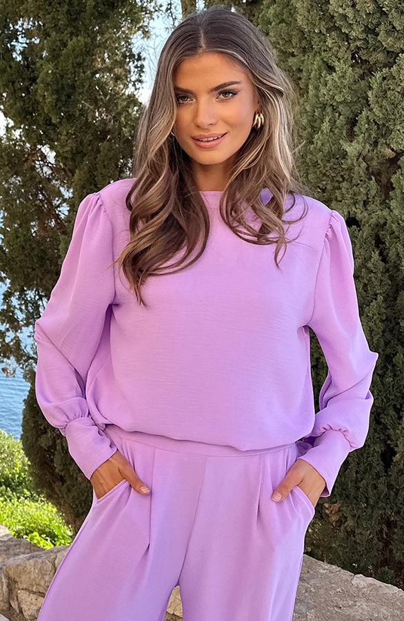 Mila Pantalon Lila Regular – broeken, foto 5