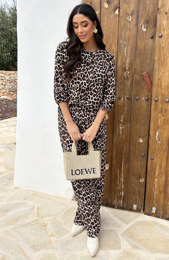 Mila Puff Sleeve Top Leopard Zwart – shoparchief, foto 4