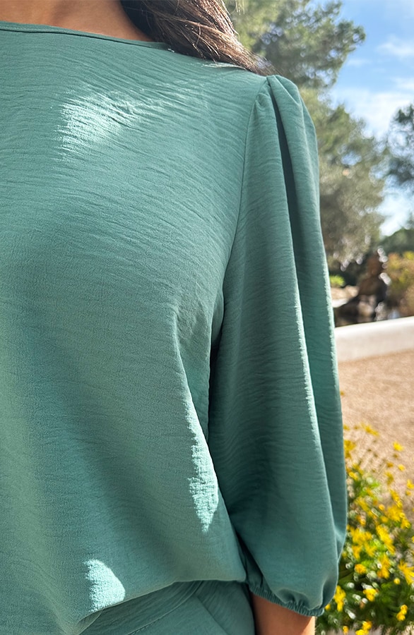 Mila Puff Sleeve Top Mint – shoparchief, foto 4