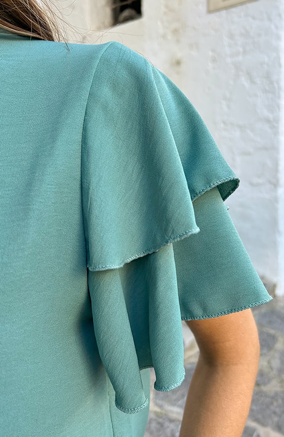 Mila Ruffle Top Mint – tops, foto 5