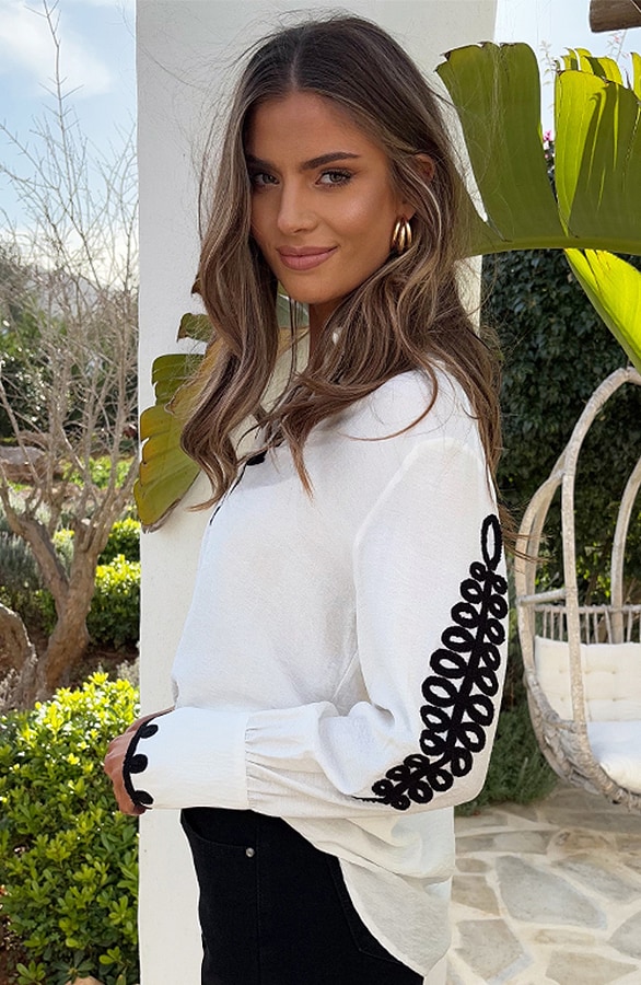 Oversized Embroidery Blouse Ecru – alle kleding, foto 5