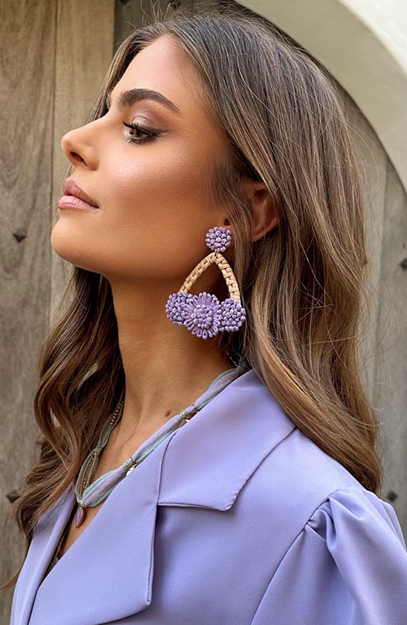 Lila Blossom Oorbellen Handmade – shoparchief, foto 3