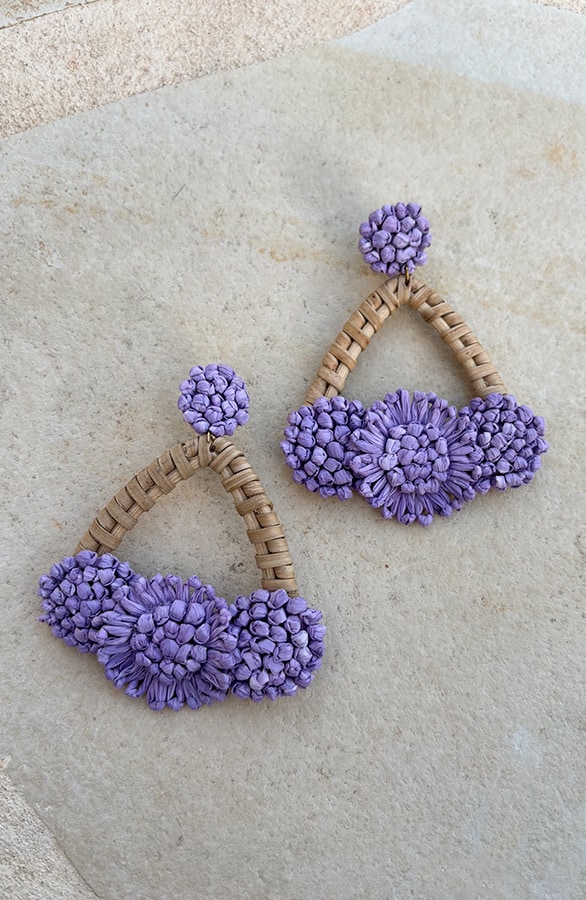 Lila Blossom Oorbellen Handmade – shoparchief