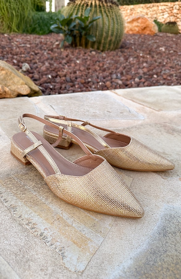 Raffia Slingback Gold – shoparchief