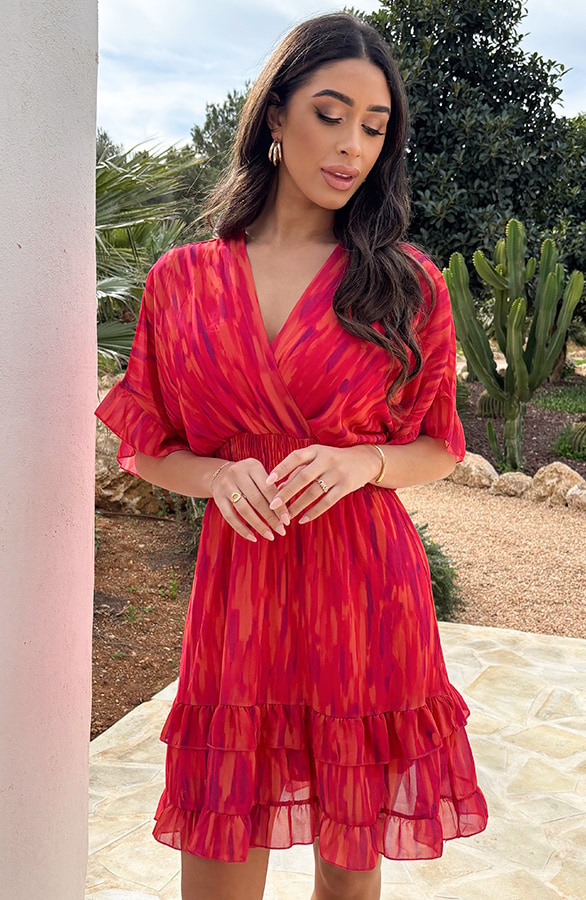 Ruffle Laagjes Jurk On Fire – shoparchief, foto 10