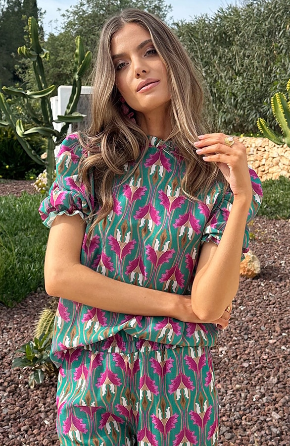Eve Lino Ruffle Top – tops