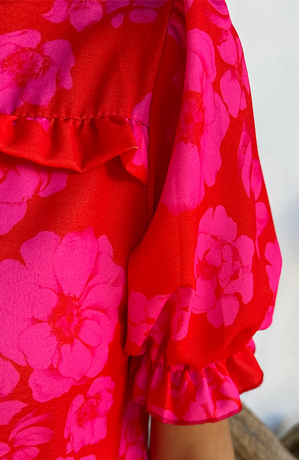 Ruffle Top Met Pofmouwen Flowerly – tops, foto 7