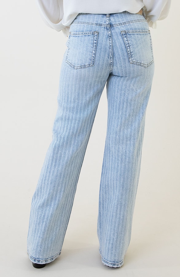 Striped Sparkle Wide Leg Jeans – shoparchief, foto 3