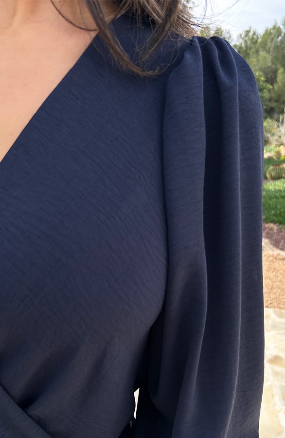 Timeless V-Hals Jumpsuit Marine – shoparchief, foto 4
