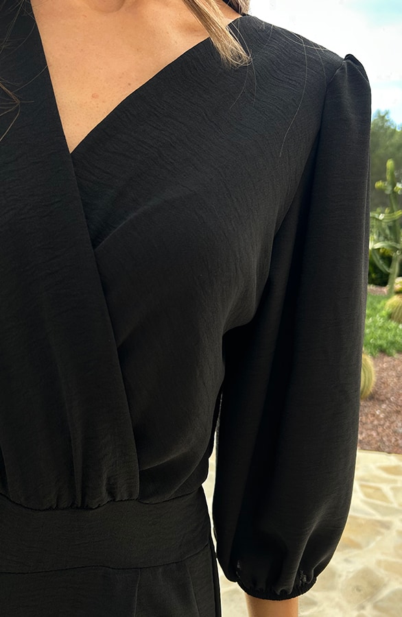 Timeless V-Hals Jumpsuit Zwart – shoparchief, foto 4