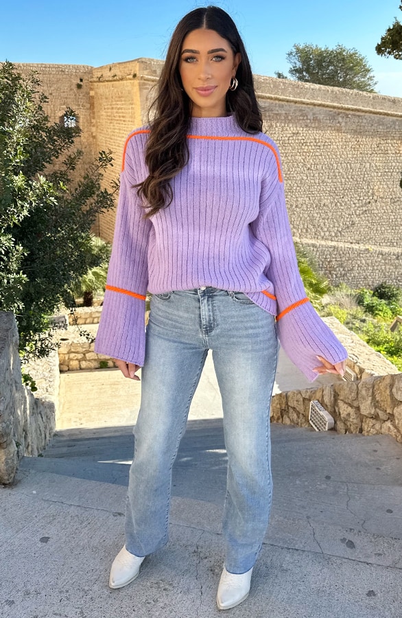 Twist Detail Sweater Lila – truien, foto 6