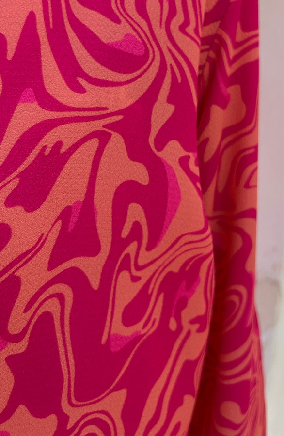 V-Hals Blouse Fuchsia Oranje – shoparchief, foto 6