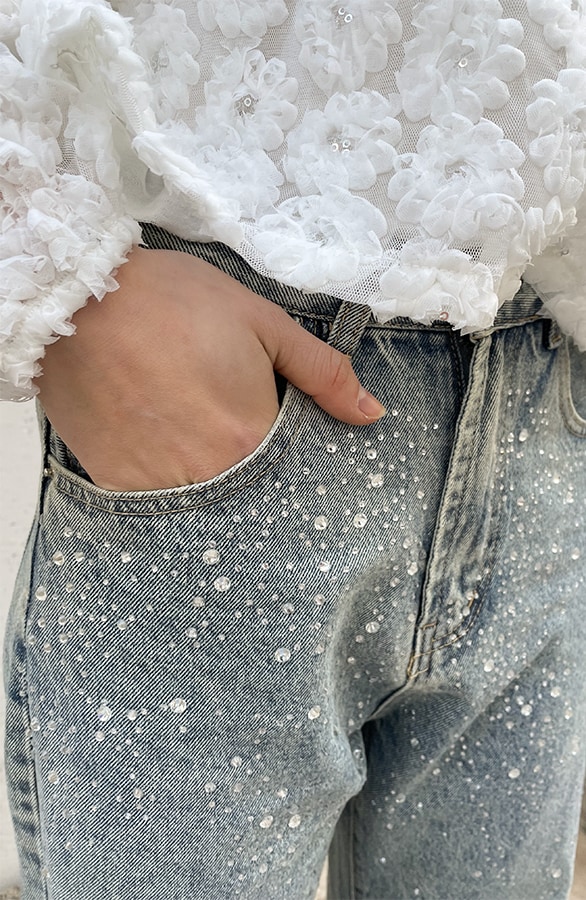 Diamond Denim Jeans Wide Leg – spijkerbroeken, foto 4