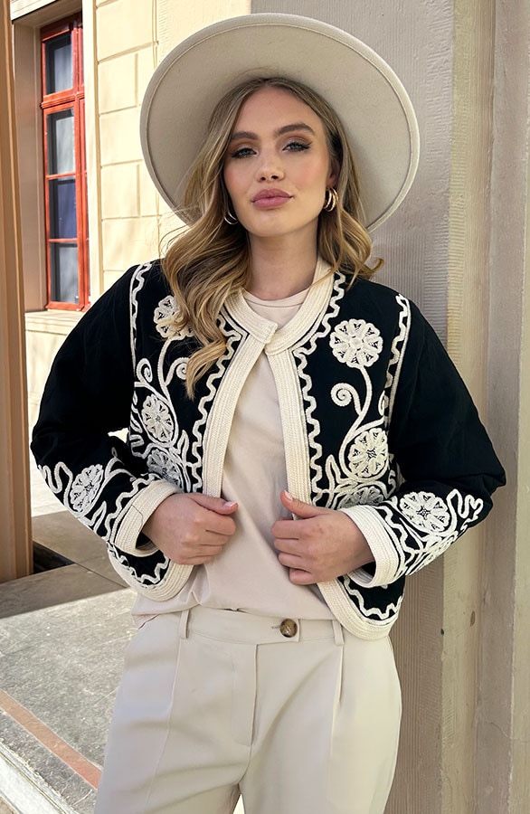 Embroidery Detailed Jacket Zwart – alle kleding, foto 12