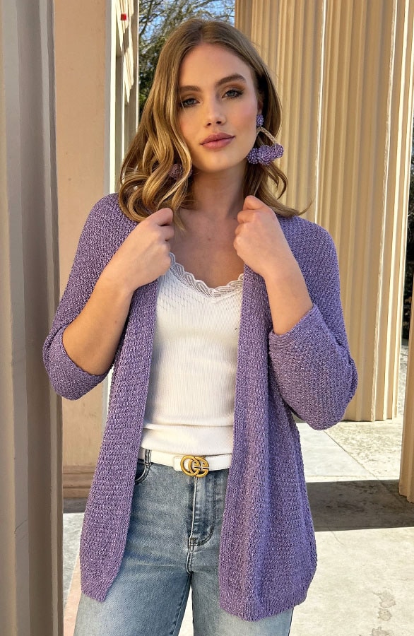 Knitted Cardigan Lurex Lila – shoparchief, foto 9