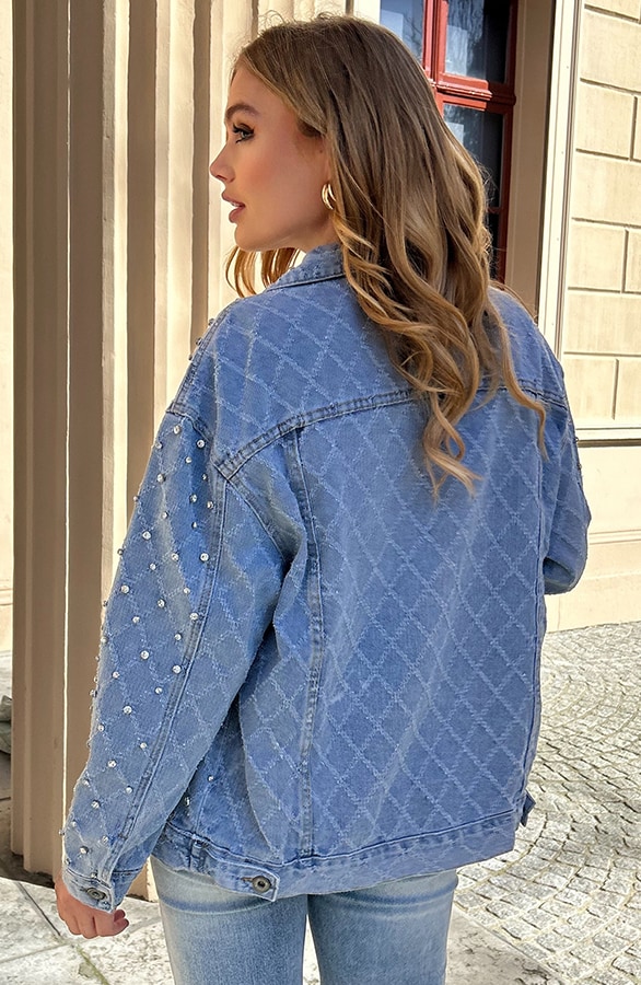 Strass Oversized Denim Jacket – shoparchief, foto 3