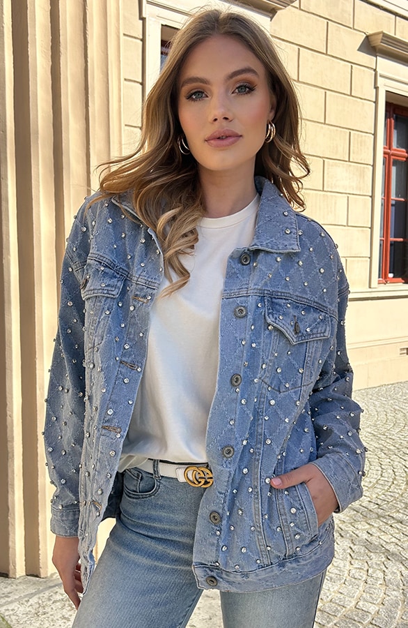 Strass Oversized Denim Jacket – shoparchief, foto 6