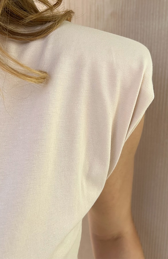 Top Met Schoudervulling Light Beige – tops, foto 12