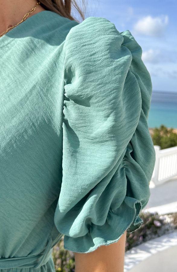 Amalfi Jurk Met Pofmouwen Mint – shoparchief, foto 7
