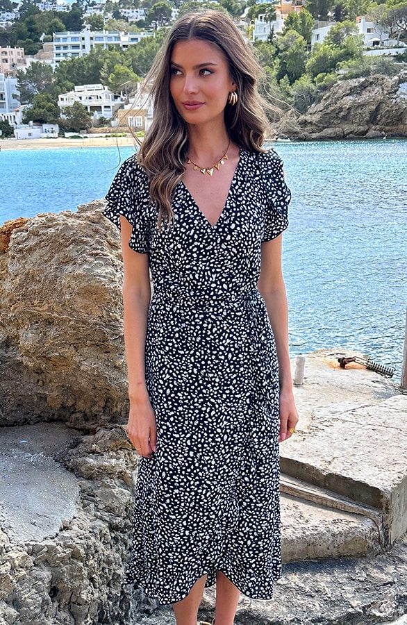 Cheetah Jurk Midi Zwart – jurken, foto 2