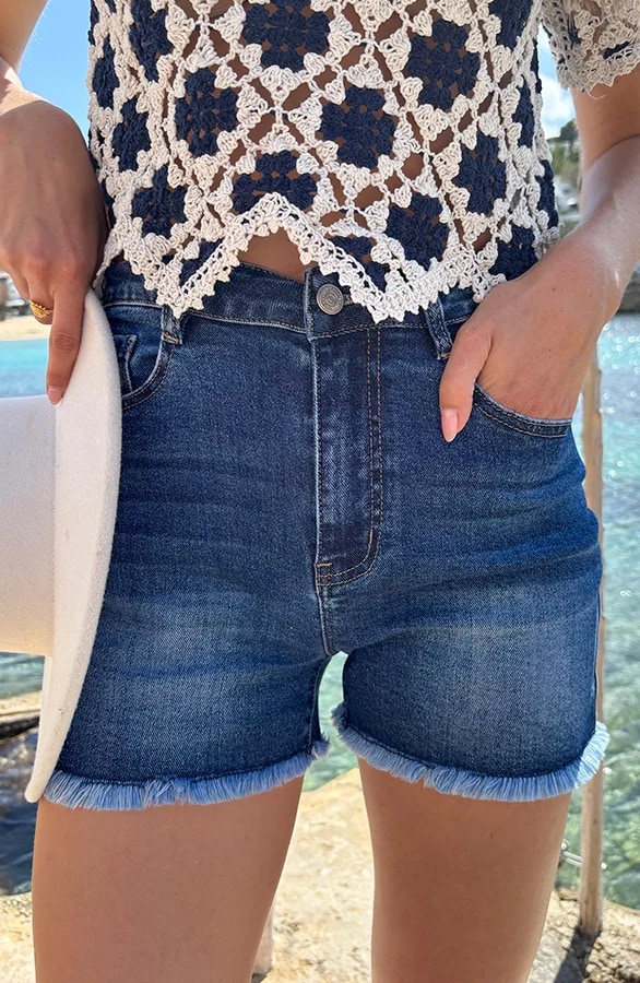 Denim Short Dark Denim, Jeans, Foto 4