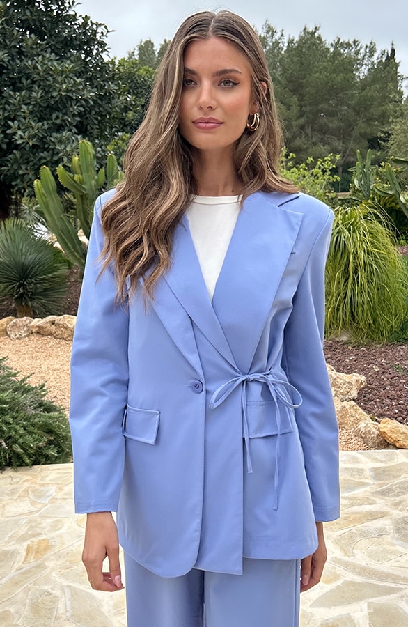 Detailed Strik Blazer Pastel Blauw – shoparchief, foto 3