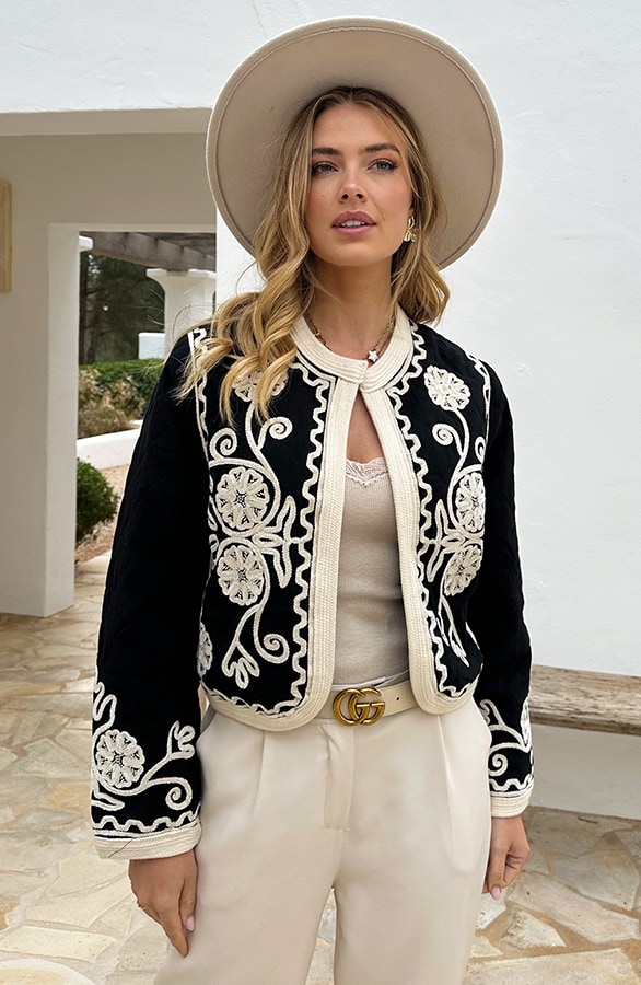 Embroidery Detailed Jacket Zwart – alle kleding, foto 6