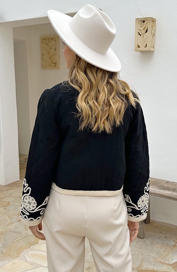 Embroidery Detailed Jacket Zwart – alle kleding, foto 5