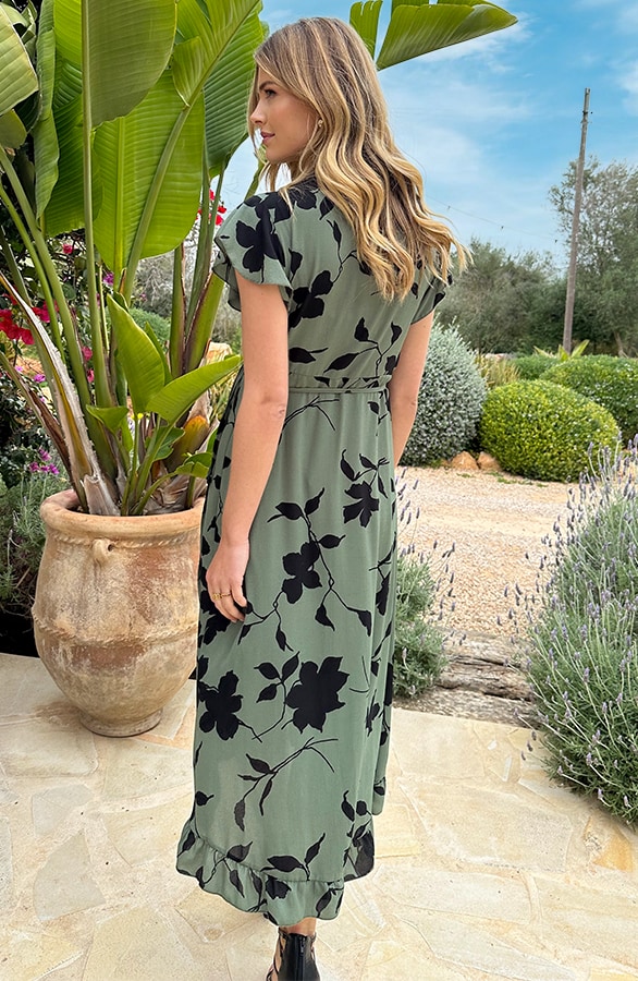 Flower Jurk Midi Army Zwart – shoparchief, foto 4