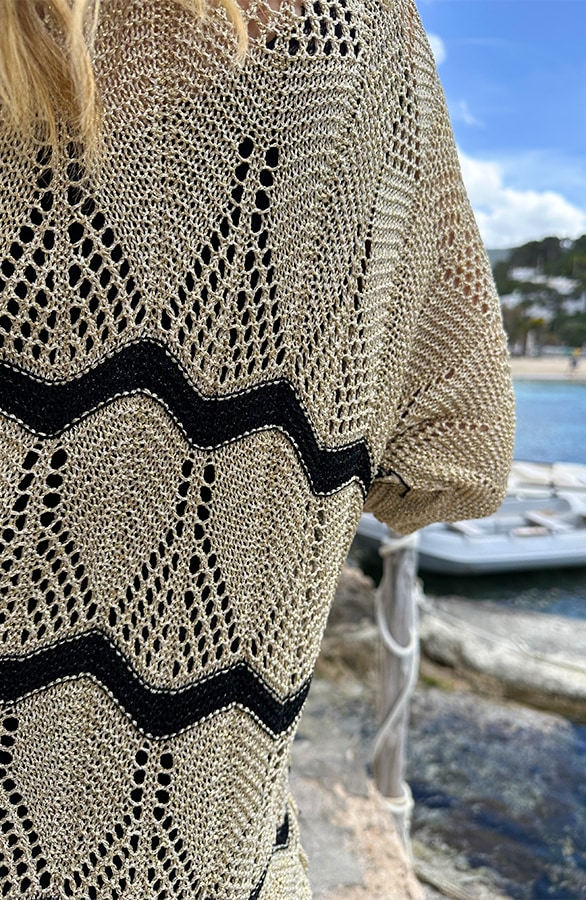 Gehaakte Lurex Cardigan Beige – shoparchief, foto 6