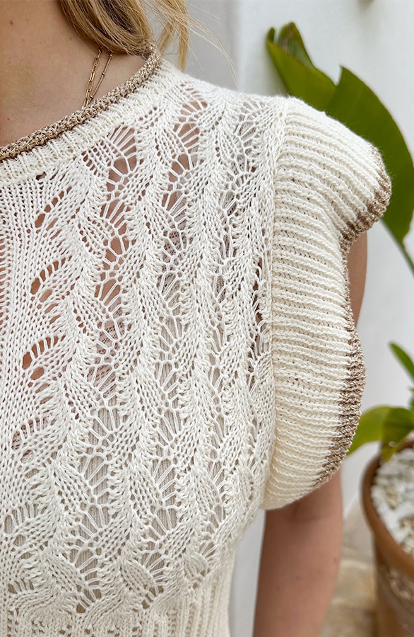 Gehaakte Ruffle Top Lurex Detail – tops, foto 7