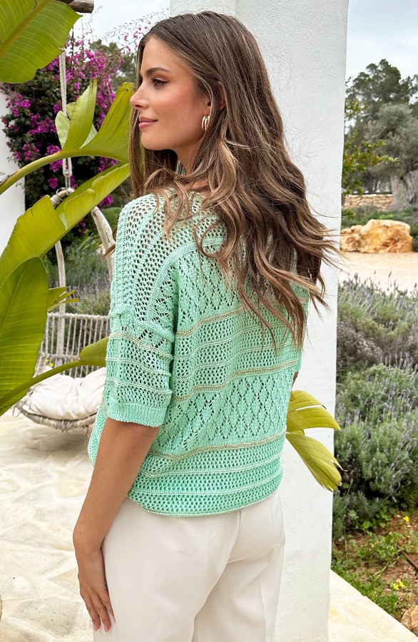 Gehaakte Top Detail Lurex Mint – shoparchief, foto 4