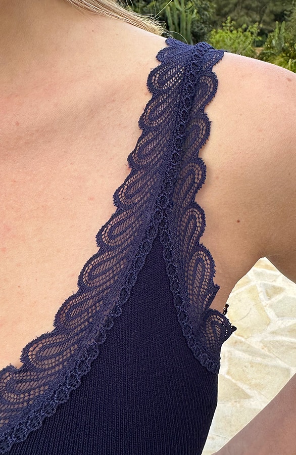 Kanten Detailed Top Navy – shoparchief, foto 6