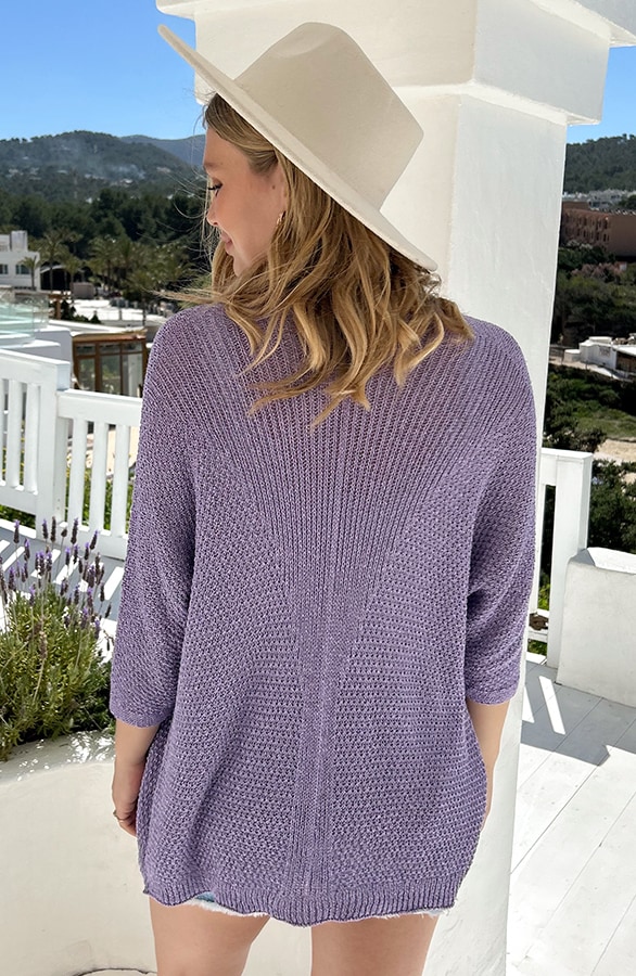 Knitted Cardigan Lurex Lila – shoparchief, foto 3