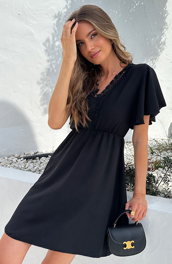 Lace Kleid Low Back Schwarz, Kleider, Foto 6