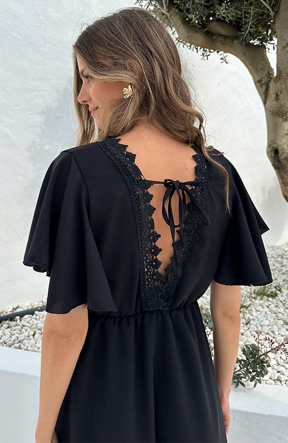 Lace Kleid Low Back Schwarz, Kleider, Foto 4