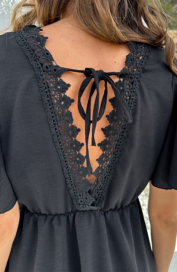 Lace Kleid Low Back Schwarz, Kleider, Foto 2