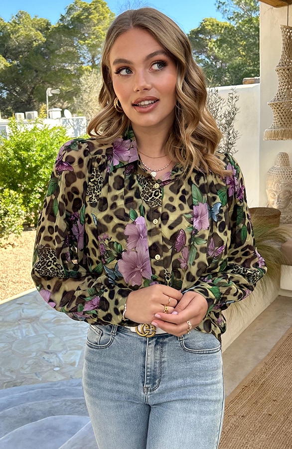 Leopard Blouse Luxury Flower – shoparchief, foto 3