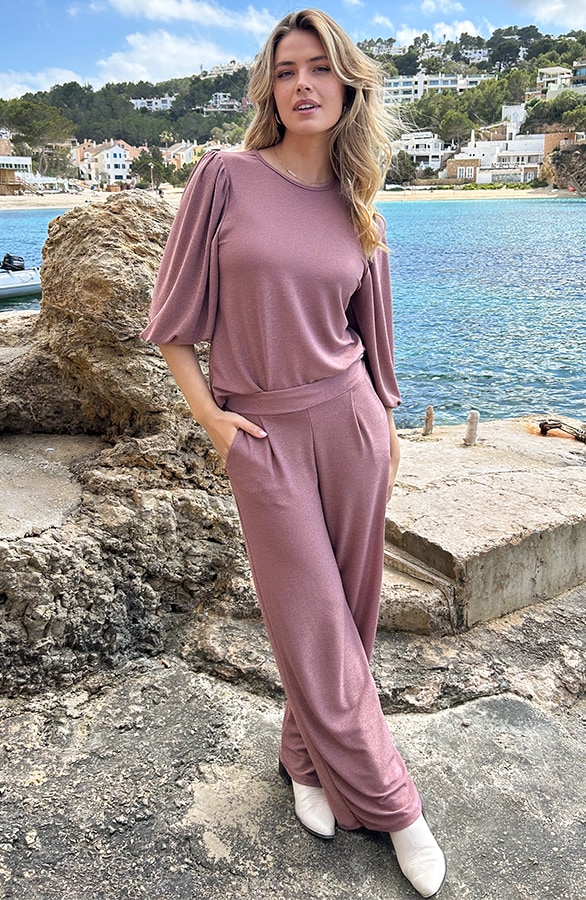 Limited Mila Puff Sleeve Top Lurex Dust Pink – shoparchief, foto 5
