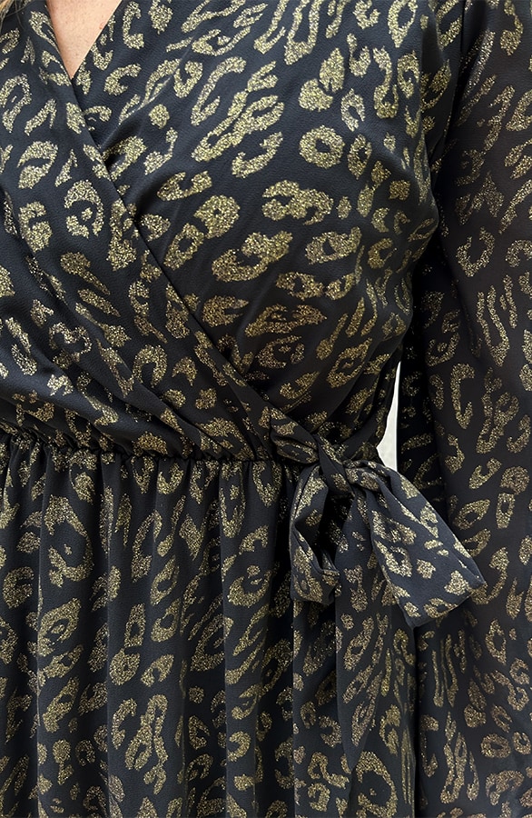 Luxury V-Hals Jurk Leopard Gold – jurken, foto 6