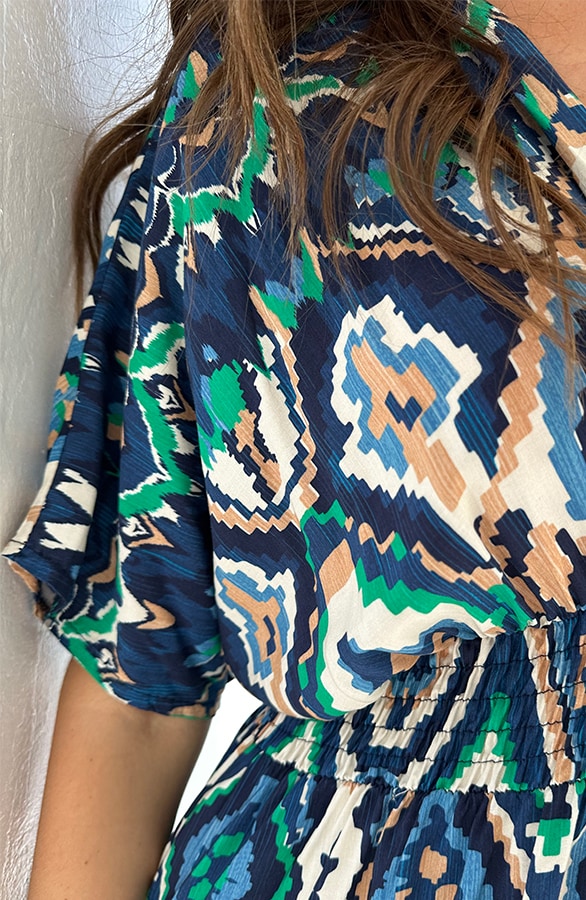 Maxi Dress Colorful Print Blau, Kleider, Foto 6