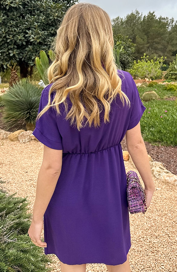 Miami Wrap Jurk Dark Purple – jurken, foto 4