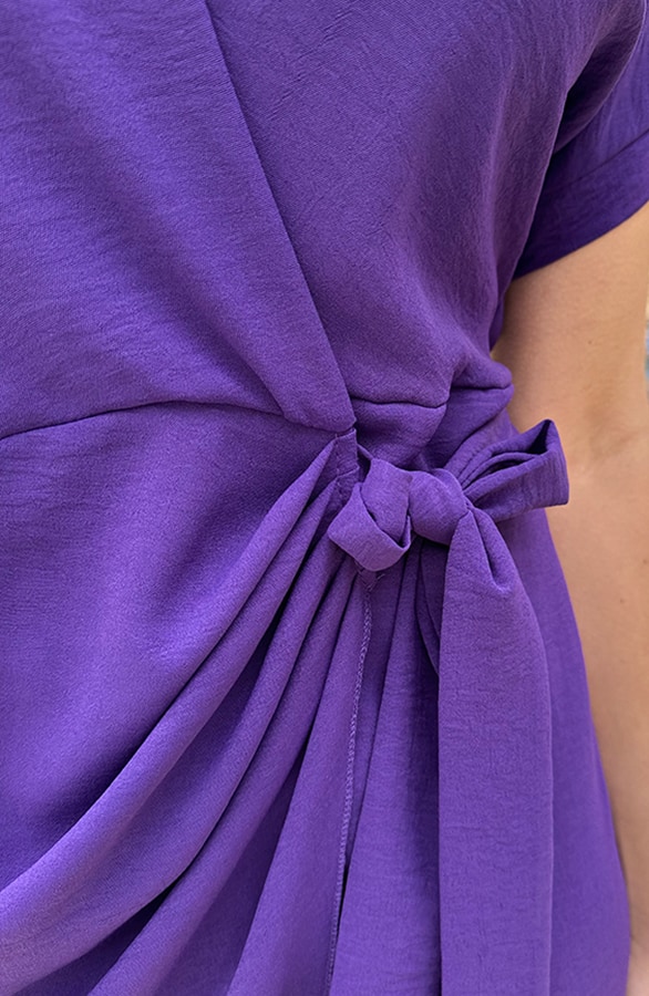 Miami Wrap Jurk Dark Purple – jurken, foto 5