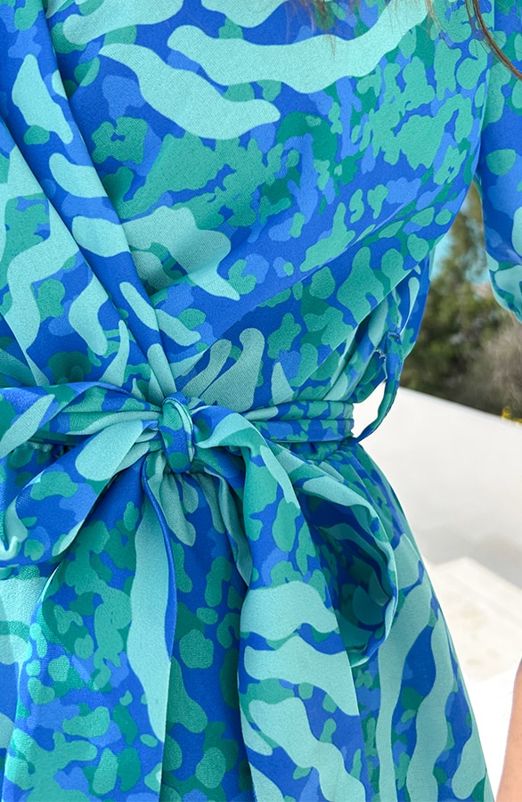 Midi Split Jurk Aqua Kobalt – jurken, foto 5