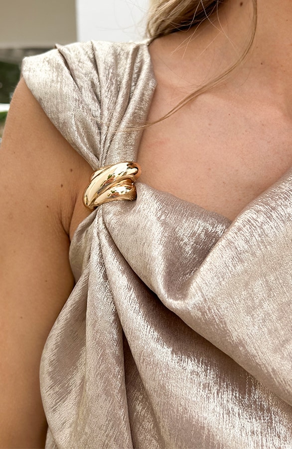Off Shoulder Top Detail Gold, Tops, Foto 4