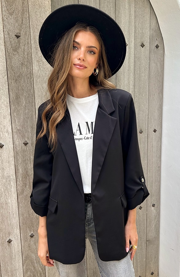 Oversized Blazer Limited Zwart – shoparchief, foto 5