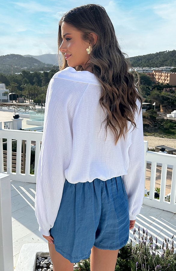 Denim Strass Short Loose Fit – shoparchief, foto 4