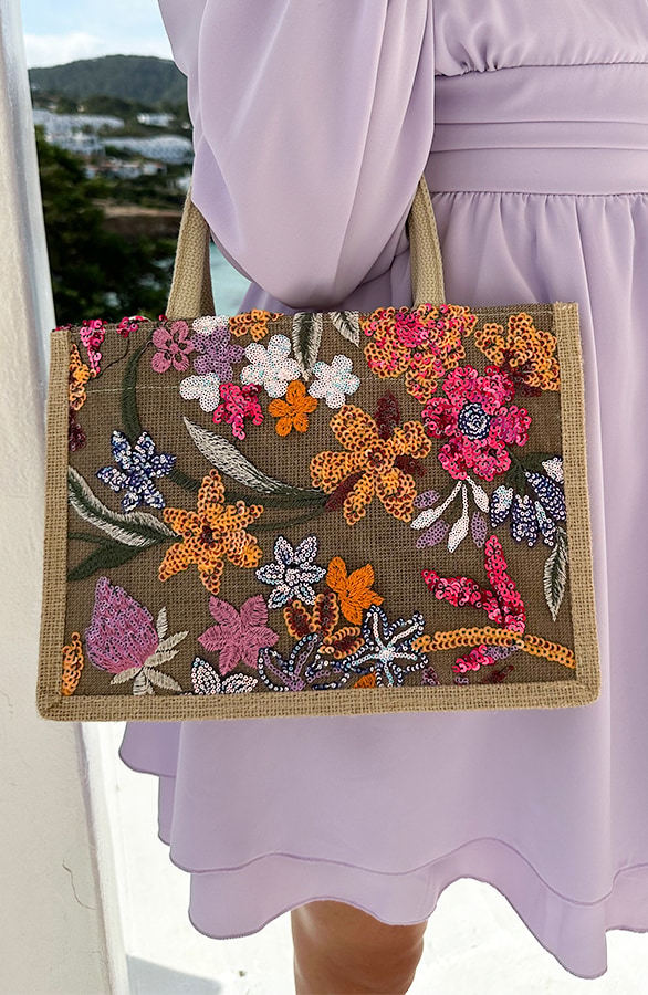 Pailletten Flower Handtas – shoparchief, foto 5