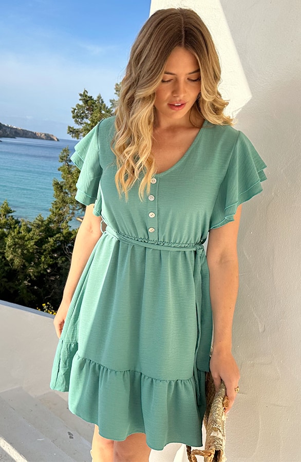 Portofino Jurk V-Hals Mint – shoparchief, foto 6