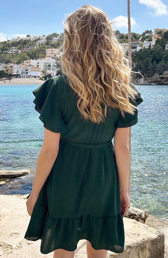Portofino Jurk V-Hals Smaragd – shoparchief, foto 4